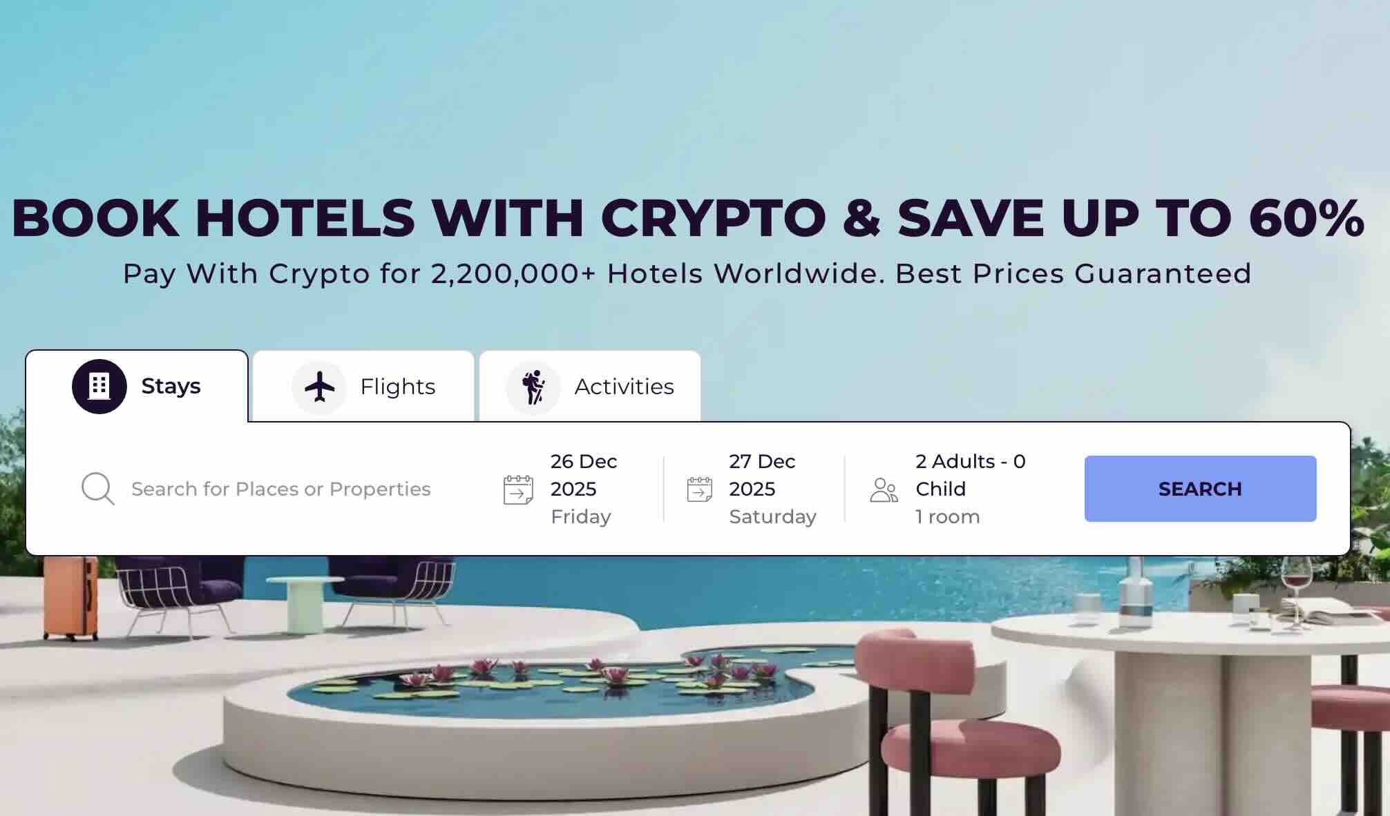 Book Hotel with crypto and save money